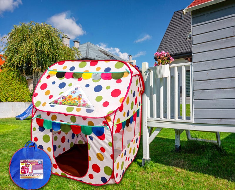 Homecute Foldable Pop Up Hut Type Kids Toys Play Tent House for Boys and Girls (Medium Size Ball Print) - Image 5