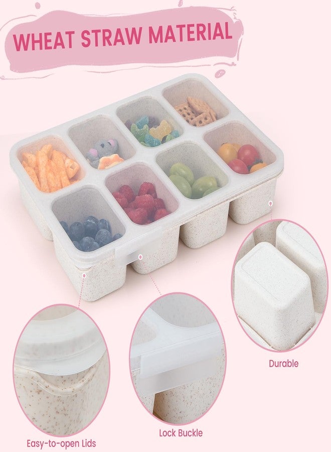 MaMix Snackle Box Container,Leak-Proof Snack Box 8 Compartment Divided Serving Tray with Lid, Dishwasher Safe Food Containers for Fruit Candy Snack Nuts Veggie Party (2 PACK) - Image 4
