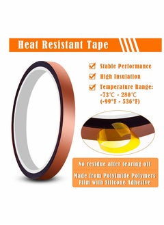 KASTWAVE Heat Tape for Heat Press, Heat Transfer Tape Heat Resistant High Temperature Tape for Heat Transfer Masking 3D Printing Sublimation on Coffee Mugs, HTV Craft on T-Shirt Fabrics, 6 Packs  - Image 2