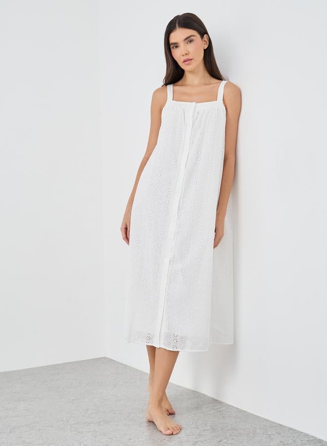 Styli Schiffli Strappy Buttoned Slipdress - Image 1