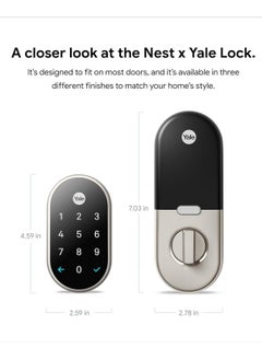 Nest Nest X Yale Smart Lock With Nest Connect Satin Nickel- silver  - Image 2