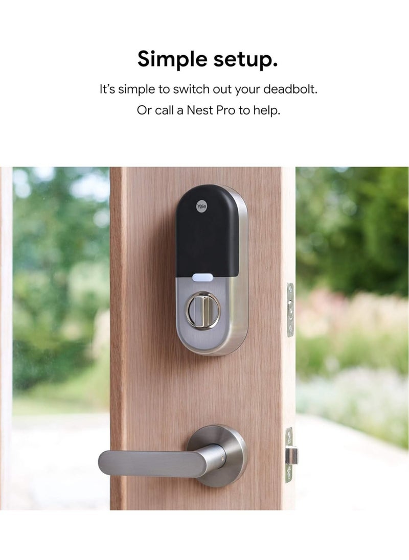 Nest - Nest X Yale Smart Lock With Nest Connect Satin Nickel- silver - Image 1