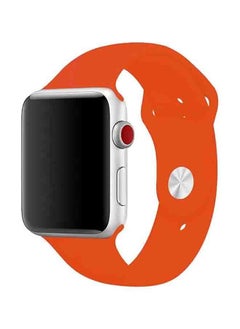 PROVENGE Replacement Wrist Strap Designed for Apple Watch Soft Silicone Sport Band 42mm, 44mm, 45mm Compatible with iWatch Apple Watch Series 8/7/SE/6/5/4/3/2/1 Orange  - Image 1