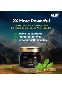 WOW WOW Life Science Pure Himalayan Shilajit/Shilajeet Resin Powered by Ashwagandha - 20g  - Image 3