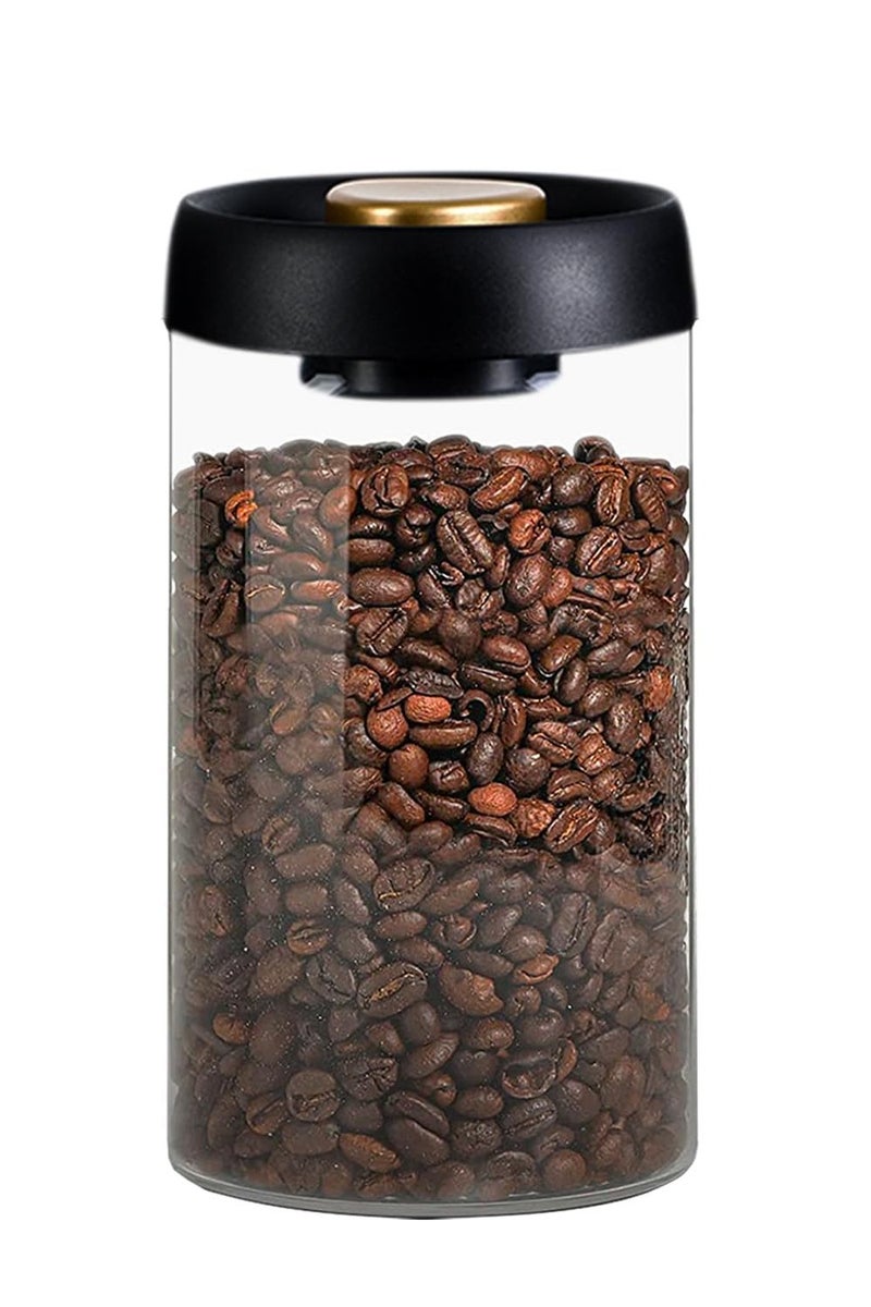1PCS Coffee Bean Storage Jar with Vacuum Valve Glass Container For Kitchen and Restaurant Vacuum Storage 1200ML  - Image 1