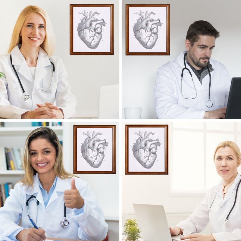 1pc Human Organ Chart Living Room Decorative Painting Heart Drawing - Image 3