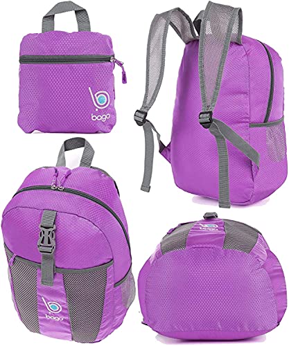 Bago Lightweight Small Hiking Backpack for Women and Men - 25L Travel Day Pack - Foldable Hiking Daypack Ultralight for Camping Outdoor Sports - Day Bag Packable Backpack for Travel (Purple) - Image 3