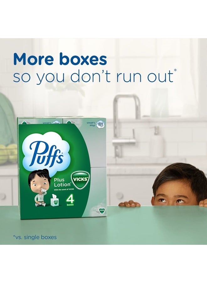 Puffs Plus Lotion with Vicks Facial Tissues, 4 Cubes, 48 Tissues per Box  - Image 3