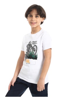 Andora Round Neck Printed Short Sleeve Boy T-shirt_Off White  - Image 2