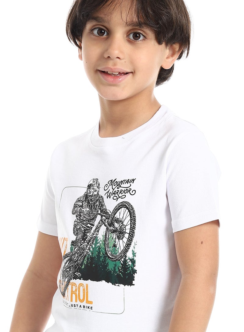 Andora Round Neck Printed Short Sleeve Boy T-shirt_Off White - Image 4