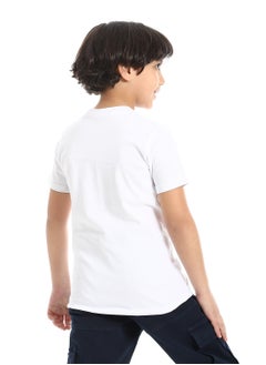 Andora Round Neck Printed Short Sleeve Boy T-shirt_Off White  - Image 3