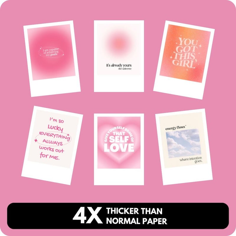 Funk You Manifestation Cards (Set of 15) Positive Affirmation Cards Posters (8 x 6 cm) | Vision board Supplies | Feel Good for Wall, Bedroom, Living room | Pink girly aesthetic Posters | Poster for Phone Accessories - Image 4