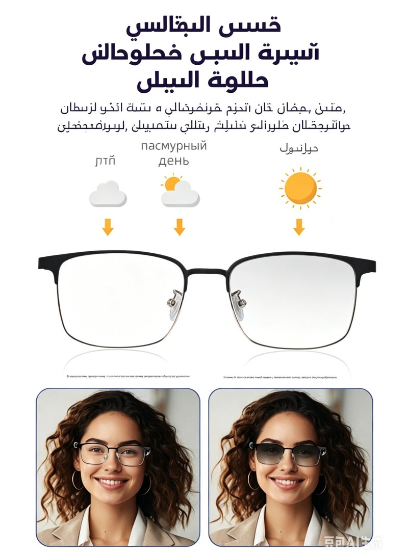 AI Bluetooth Smart Glasses for Men & Women with Open-Ear Speakers, IP65 Waterproof, Blue Light Blocking & UV Protection - Image 4