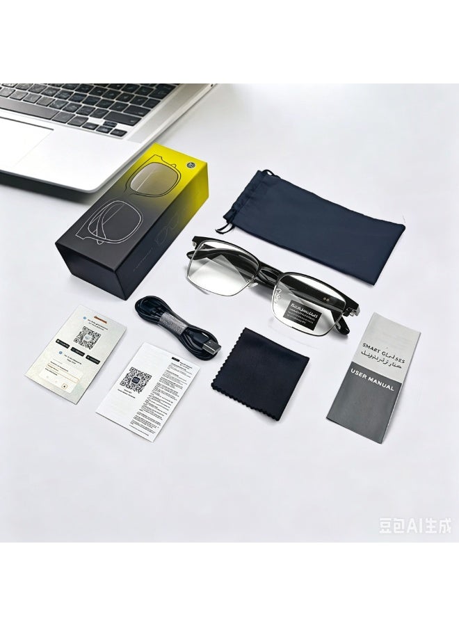 AI Bluetooth Smart Glasses for Men & Women with Open-Ear Speakers, IP65 Waterproof, Blue Light Blocking & UV Protection - Image 2