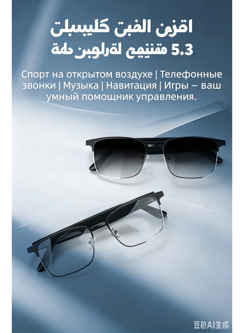 AI Bluetooth Smart Glasses for Men & Women with Open-Ear Speakers, IP65 Waterproof, Blue Light Blocking & UV Protection - Image 3