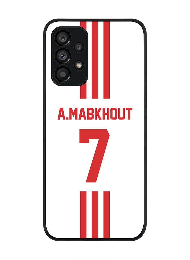 Stylizedd Rugged Black edge case for Samsung Galaxy A23 (LTE/4G) Slim fit Soft Case Flexible Rubber Edges Anti Drop TPU Gel Thin Cover - Football Team - UAE Player Name - A.Mabkhout - Image 1