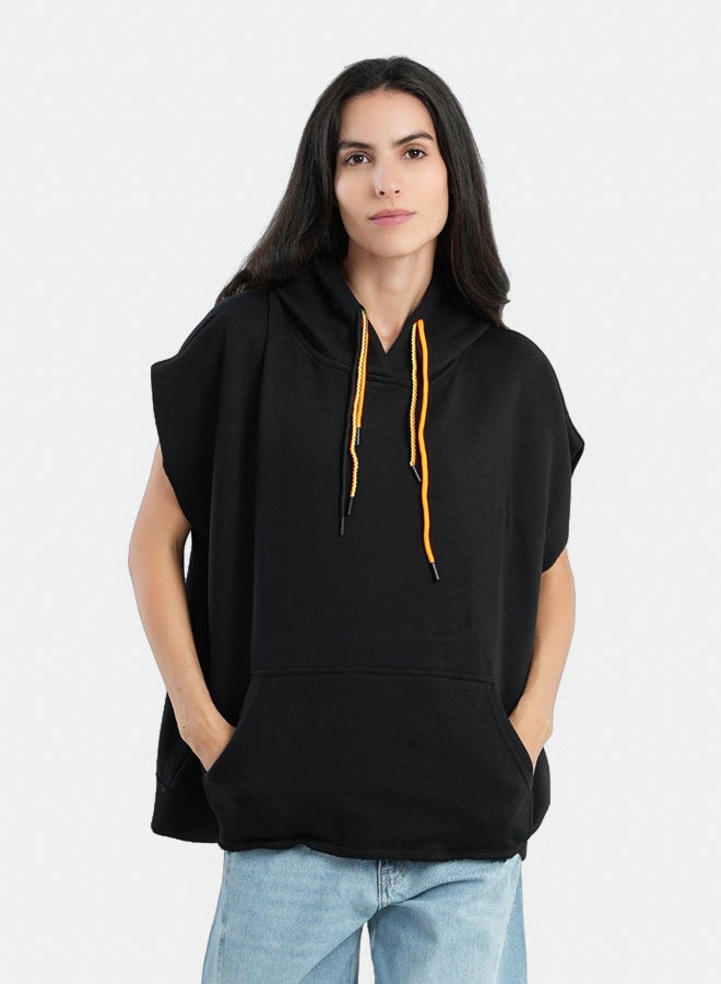 Clue Cotton Hoodie with Short Sleeves - Image 1