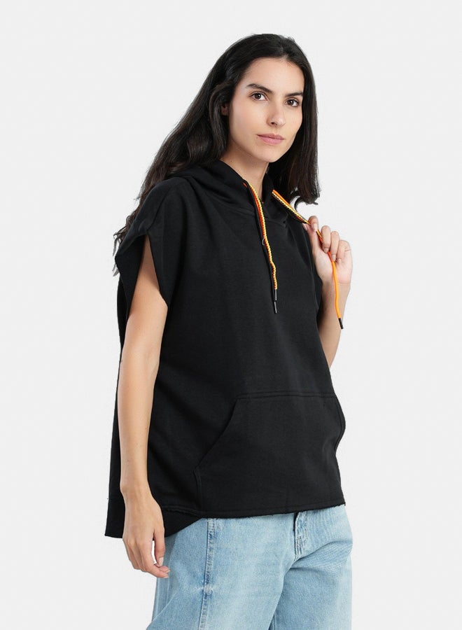 Clue Cotton Hoodie with Short Sleeves - Image 2