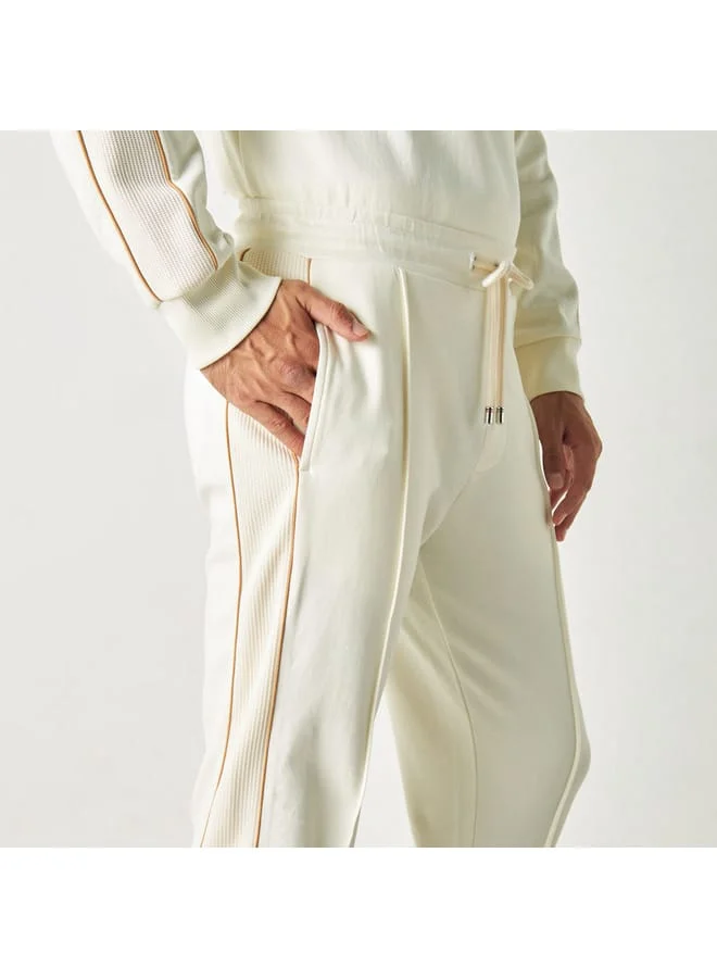 Iconic Iconic Textured Panel Detail Joggers with Elasticated Drawstring