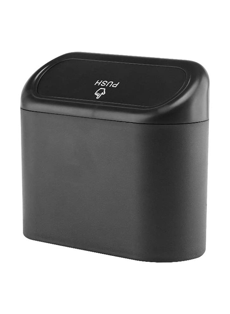 Generic Small leak proof black plastic car trash can with lid  - Image 1