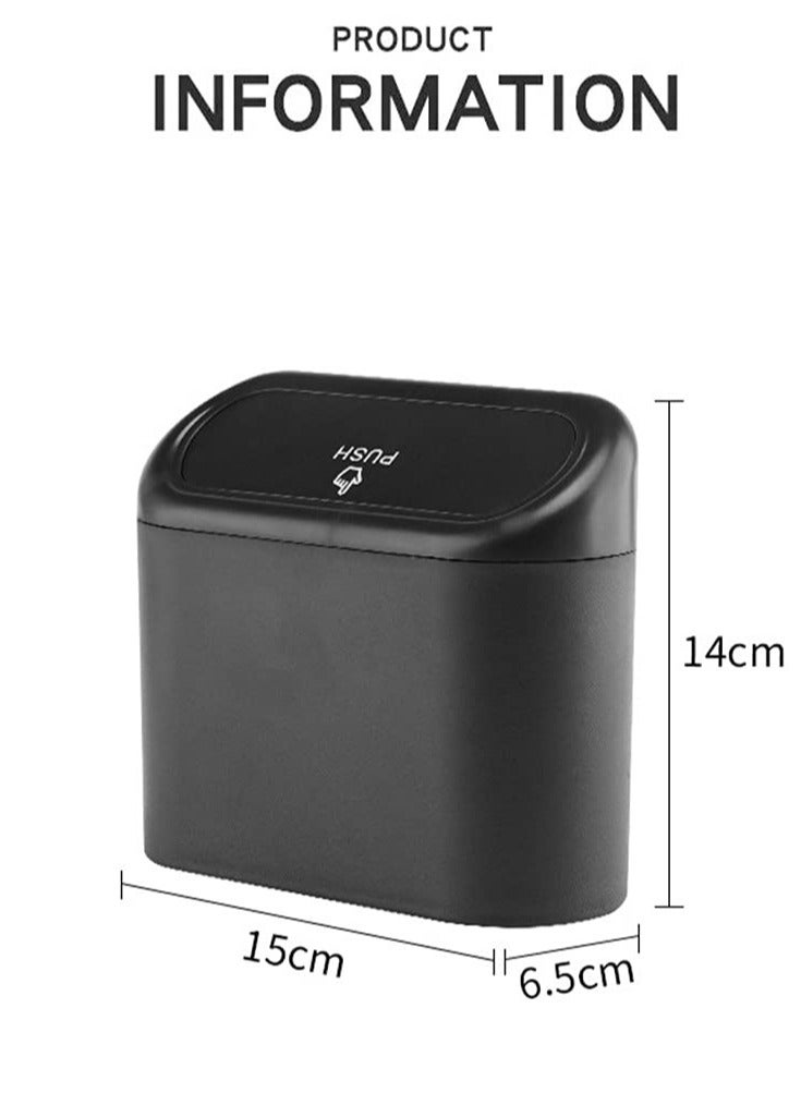 Generic Small leak proof black plastic car trash can with lid  - Image 3