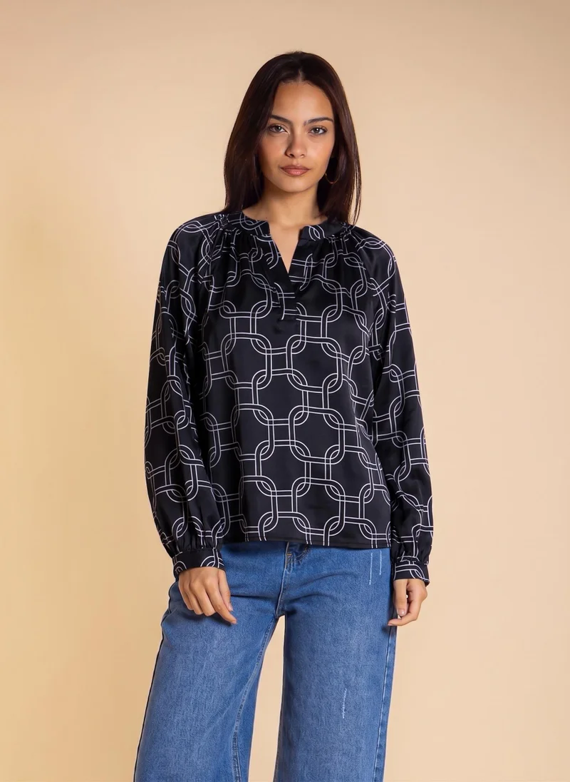 SHAPES PRINTED BLOUSE