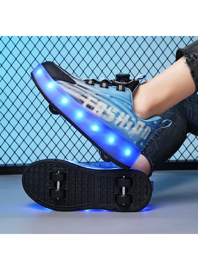 Loquat Kids Roller Skates Shoes 4 Wheels Roller Shoes Boys Girls Wheel Shoes Roller Sneakers Shoes for Beginner More Balanced - Image 2