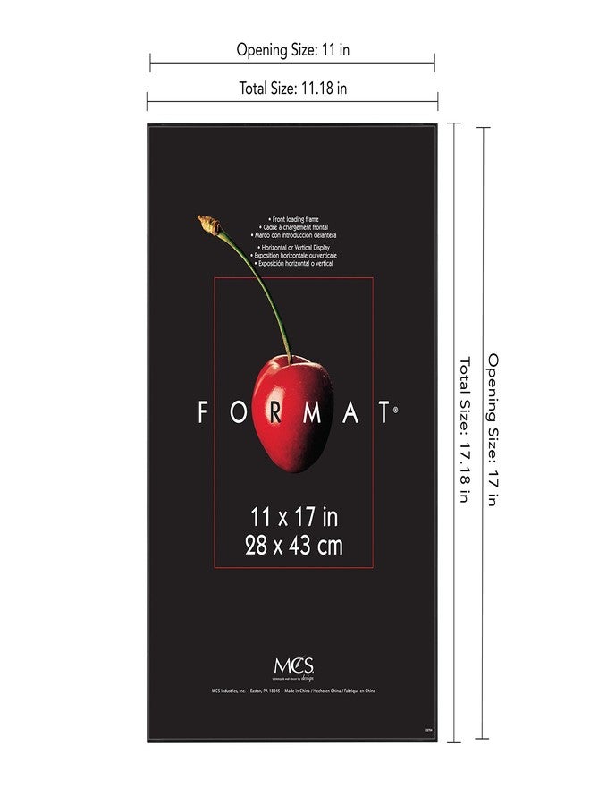 MCS Format 11x17 Picture Frame Black, Vertical & Horizontal Wall Hanging Large Picture Frame for Photos & Art Prints (1-Pack) - Image 3