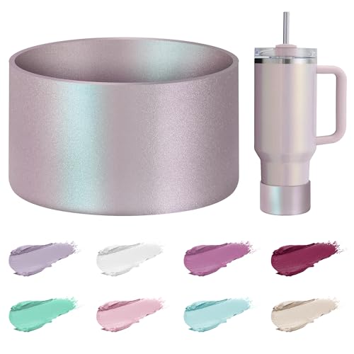 Mokoart Dreamy Gradient Silicone Boot Compatible with Stanley 40oz 30oz 20oz Tumbler and 12-24oz Water Bottles, Metallic Shimmer Silicone Boot Sleeve for Stanley Cup Accessories (Violet Petal) - Image 1