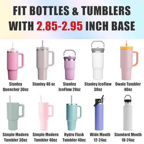 Mokoart Dreamy Gradient Silicone Boot Compatible with Stanley 40oz 30oz 20oz Tumbler and 12-24oz Water Bottles, Metallic Shimmer Silicone Boot Sleeve for Stanley Cup Accessories (Violet Petal) - Image 4