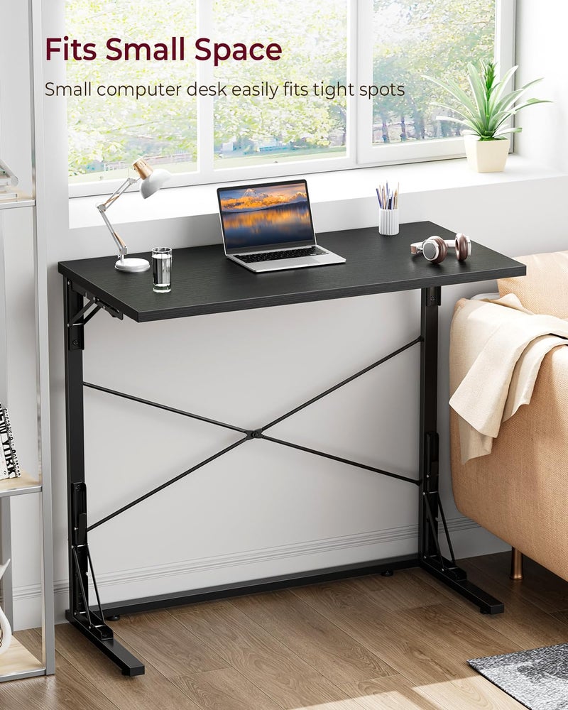 Vantic 31.5" Folding Desk, Foldable TV Tray Table for Eating on Couch, Extra Large TV Dinner Trays, Portable Fold Computer Writing Desk Table for Home Office, Black - Image 5