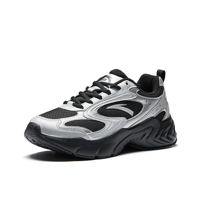 ANTA Women’s Chunky Low-Top Sneakers – Contrast Design, Comfortable Thick Sole