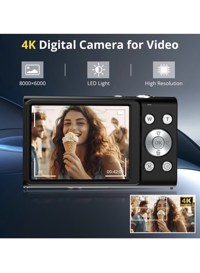 PROMAGE Digital Camera, Autofocus UHD 4K Vlogging Camera with 32GB Card, 48MP 16X Digital Zoom Digital Camera  - Image 5
