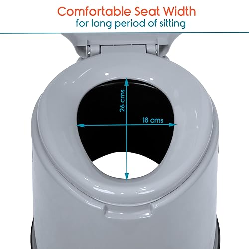 Ndola Grey Portable Indian Toilet To Western Convertor|Toilet Commode For Patients|Indian Commode Chair|Portable Toilet Seat For Adult, Handicap People (Portable Commode) Grey Colour (Grey) - Plastic - Image 4