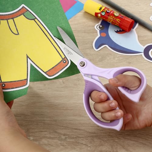 LIVINGO 6” Kids Scissors for School - Pointed Tip Student Scissors for Children Comfortable Grip Craft Cutting Paper, Ages 8-11 - Image 4