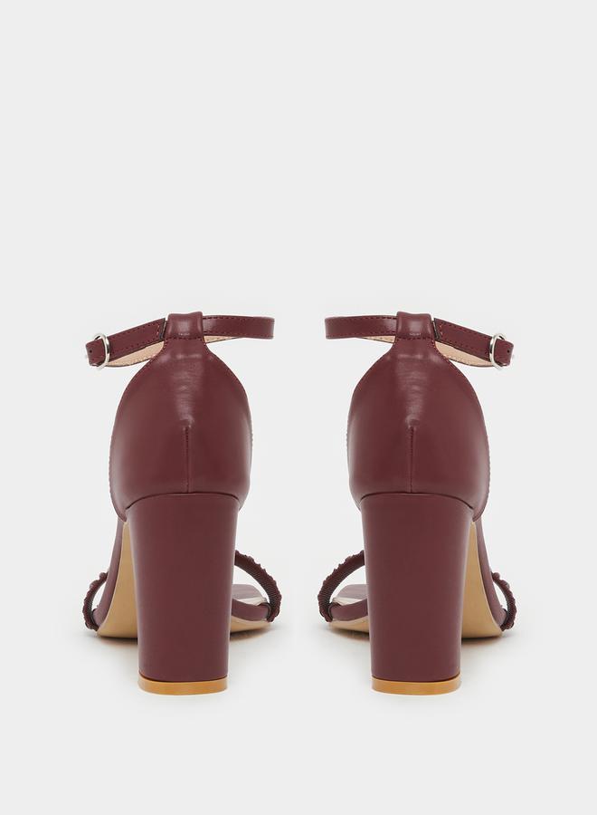 ستايلي صنادل بكعب عريض بحزام الكاحل مطوي - Image 4