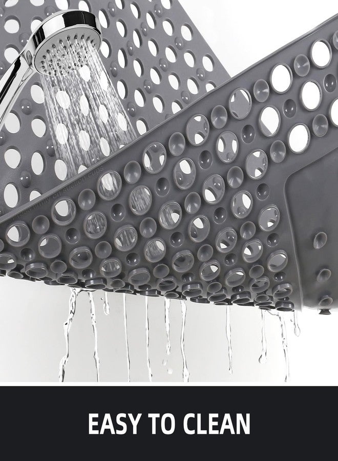 Mofonky Shower Mat Non Slip: 35.4" x 23.6" Large PVC Heavy Shower Mats for Inside Shower - Quick Dry Shower Foot Scrubber Matt with Drain Hole and Suction Cups for Elderly - Image 5