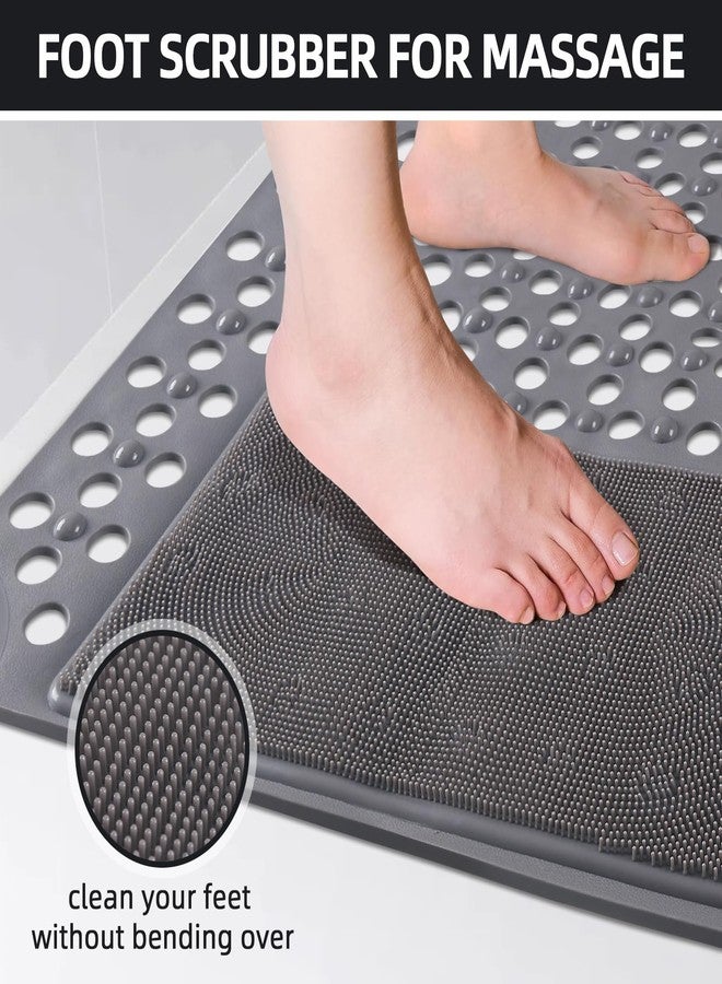 Mofonky Shower Mat Non Slip: 35.4" x 23.6" Large PVC Heavy Shower Mats for Inside Shower - Quick Dry Shower Foot Scrubber Matt with Drain Hole and Suction Cups for Elderly - Image 3