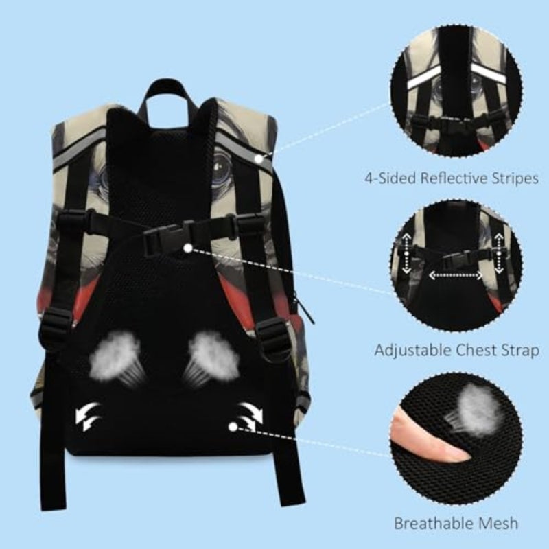 Toddler Backpack-Cute Dog Sunflower with Leash for Walking, Mini Backpacks with for 3 Years Above, Preschool Rucksack with Adjustable Strap, Boy Girl Travel Daypack - Image 4