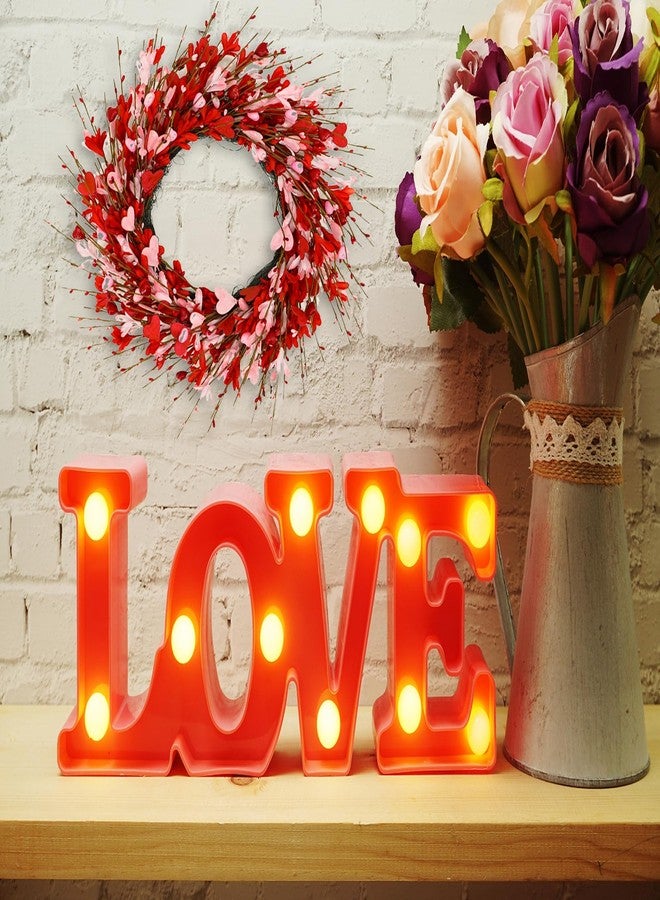 AMF0RESJ Valentine's Day Wreath for Front Door Valentine Wreath with forsythia Flowers,Pink and red Hearts for Indoor Outdoor Wedding Anniversary Party Home Wall Window Festival Decoration - Image 2