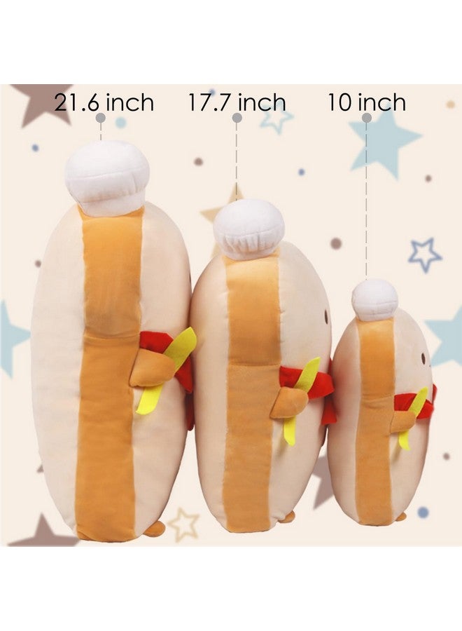 ARELUX 17.7In Funny Toast Bread Pillow,Cute Bread Shape Plush Hugging Pillow,Soft Toast Food Sofa Cushion For Home Decor,Plush Toy Gifts For Kids Birthday - Image 3