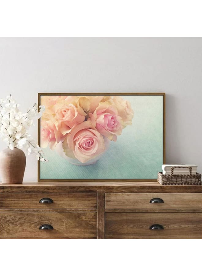 Home Gallery Abstract framed portrait of white roses in a vase Framed wall art 120x80 - Image 4