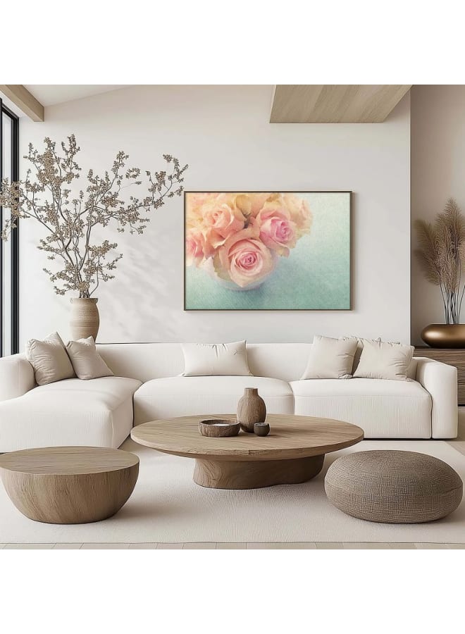 Home Gallery Abstract framed portrait of white roses in a vase Framed wall art 120x80 - Image 2