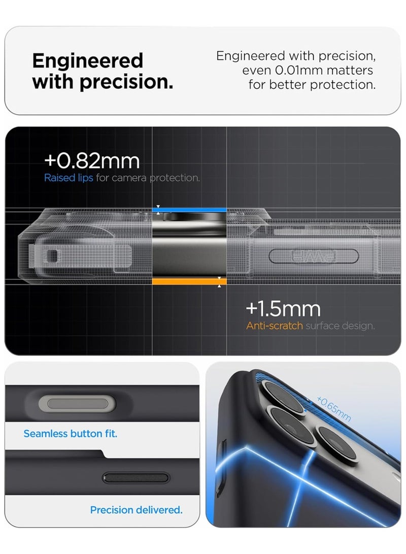 Mobcos iPhone 17 Pro Black Elite Ring Premium Silicone Magnetic Wireless Charging Case for iPhone | Silky Soft Touch | Military-Grade Shockproof Protection | Strong Magnetic Compatibility | Luxury Slim Cover - Image 5