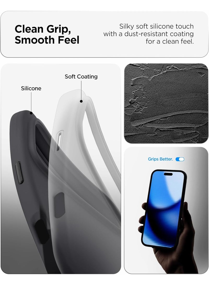 Mobcos iPhone 17 Pro Black Elite Ring Premium Silicone Magnetic Wireless Charging Case for iPhone | Silky Soft Touch | Military-Grade Shockproof Protection | Strong Magnetic Compatibility | Luxury Slim Cover - Image 3