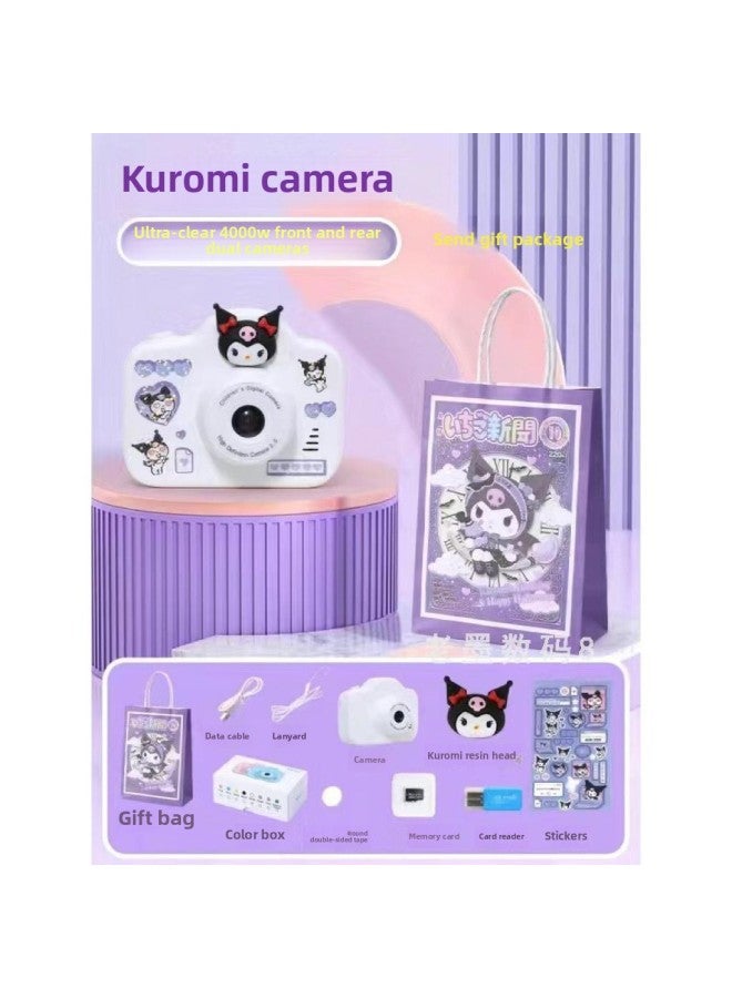 Generic CCD Kulomi Children's Toy Camera Photographable Sanrio Digital Mini Camera Children's Gift-Body Color:Kuromi Dual Camera - Official Standard (you Need To Bring Your Own Memory Card)  - Image 1