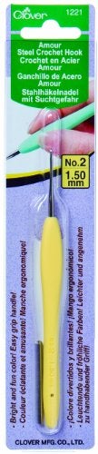 Clover 1221 Amour Steel Crochet Hook No. 2, 1.50mm , Yellow - Image 3