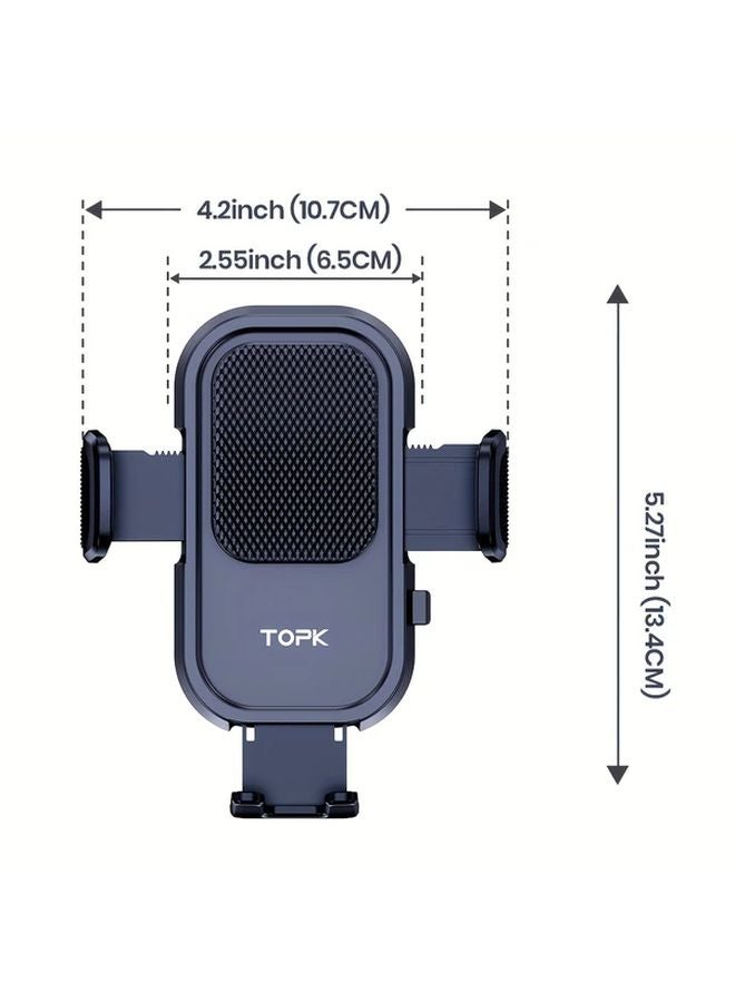 Black Heavy Duty Car Phone Holder Mount With Metal Hook Air Vent Installation Adjustable Grip - Image 3