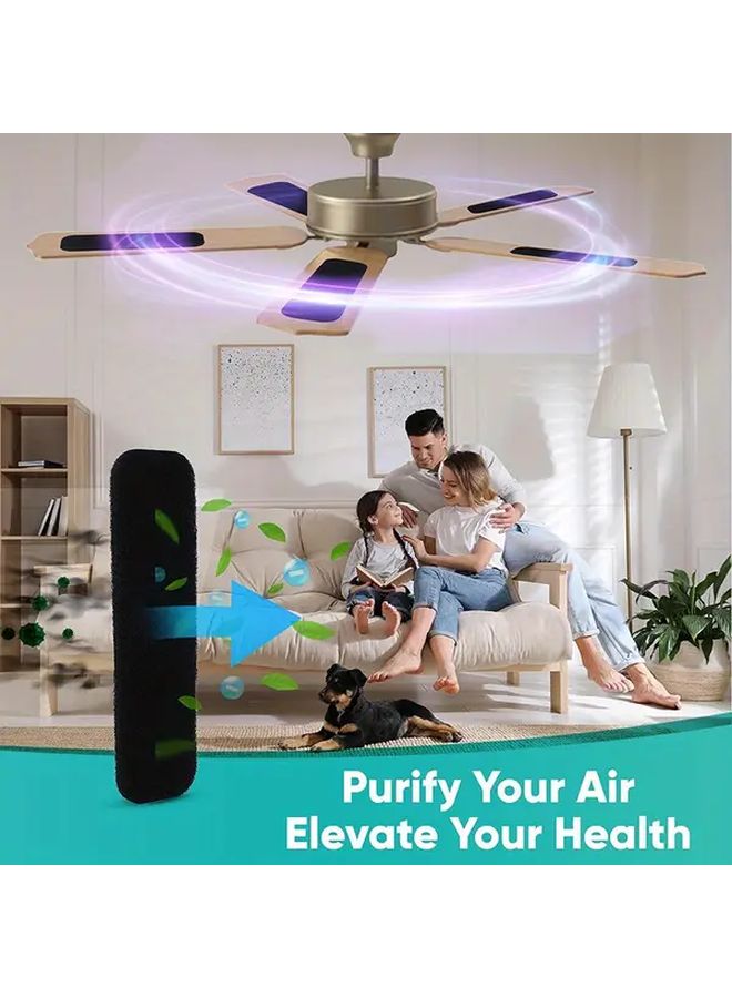 Black Ceiling Fan Air Filter 5pcs Activated Carbon Odorless Household Pollutants - Image 2