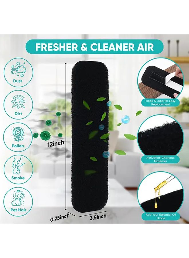 Black Ceiling Fan Air Filter 5pcs Activated Carbon Odorless Household Pollutants - Image 5